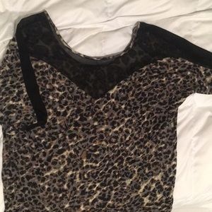 Cheetah shirt with mesh detail